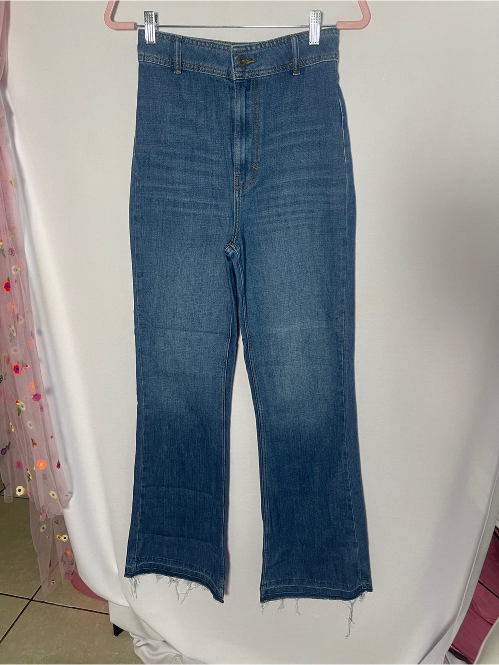 We the free Women's High-Rise Blue Denim Jeans